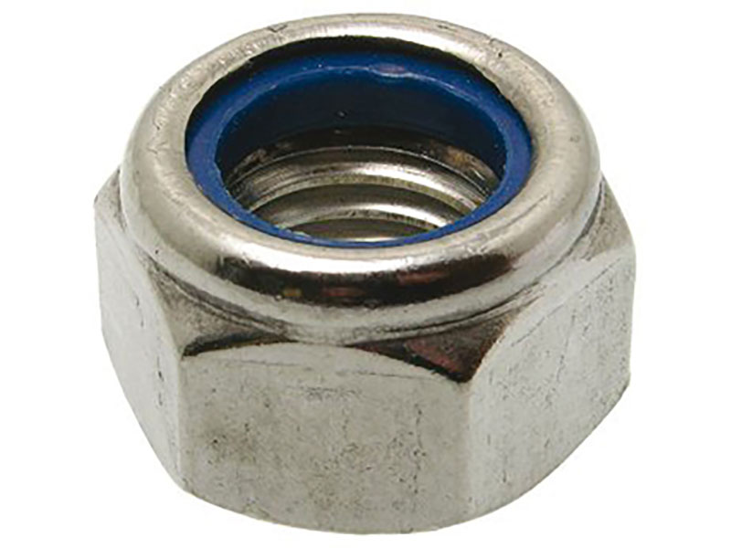 Ecrou inox hexagonal autofreiné - M5 <br><span>Anneau non métallique</span>