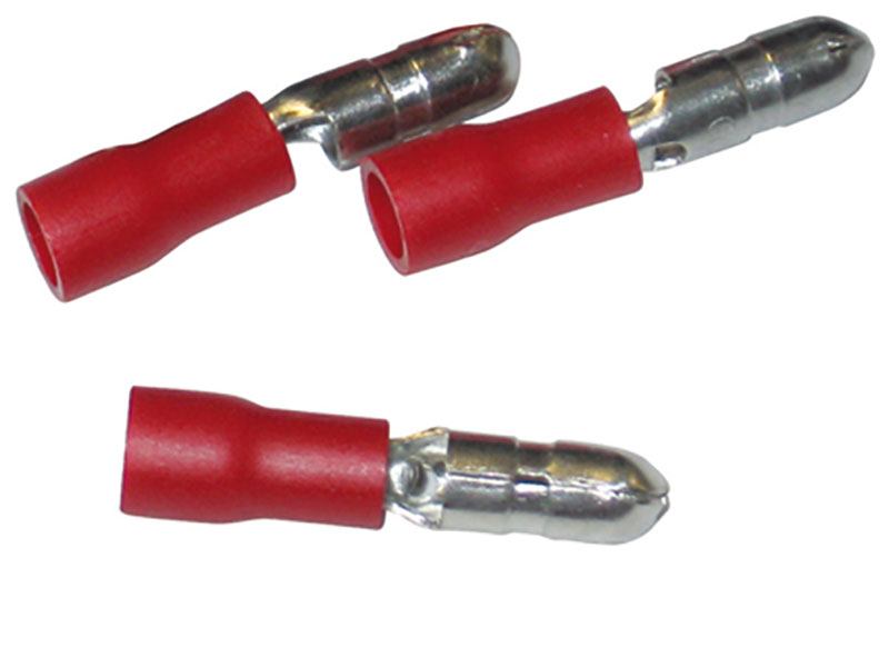 Fiche ronde mâle 4mm - Rouge