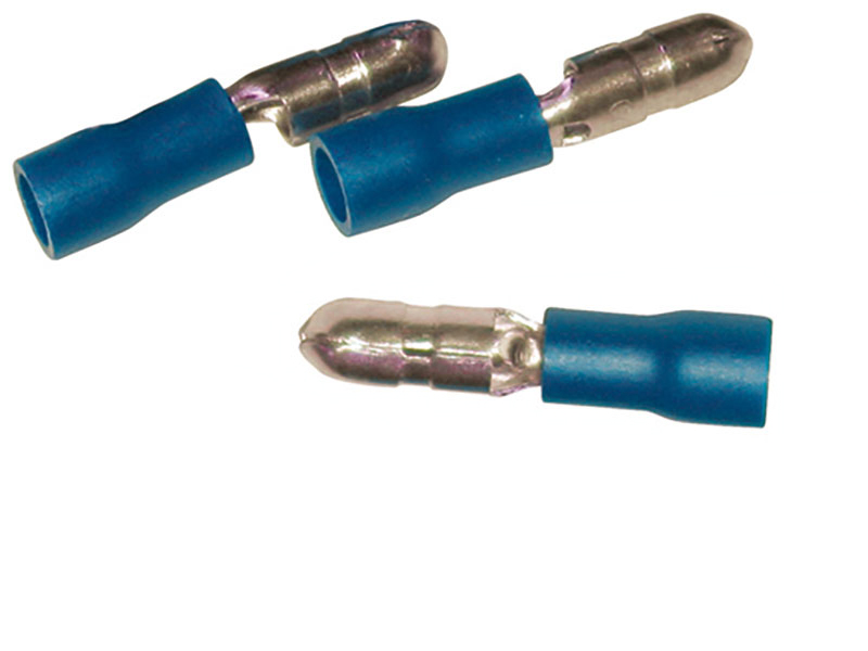 Fiche ronde mâle 4mm - Bleu