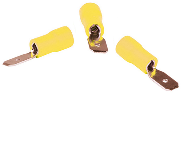 Languette mâle pré-isolé <br><span>Largeur 6.3mm - Jaune</span>