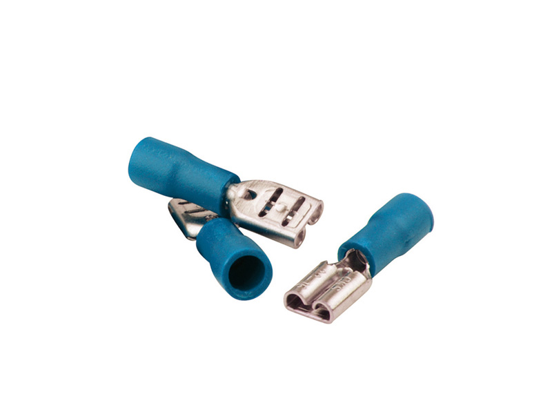 Clip femelle nu à sertir <br><span>Largeur 6.3mm - FASTON bleu</span>