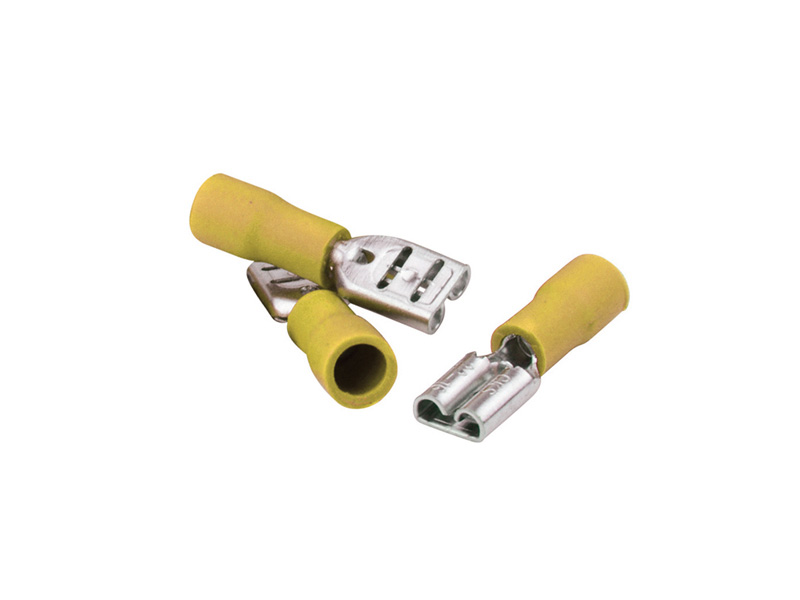 Clip femelle nu à sertir <br><span>Largeur 6.3mm - FASTON jaune</span>