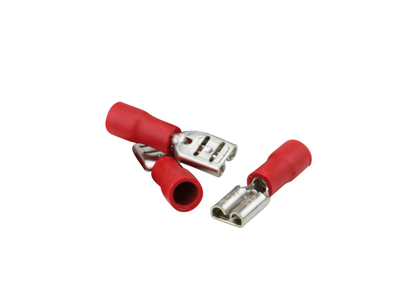 Clip femelle nu à sertir <br><span>Largeur 6.3mm - FASTON rouge</span>