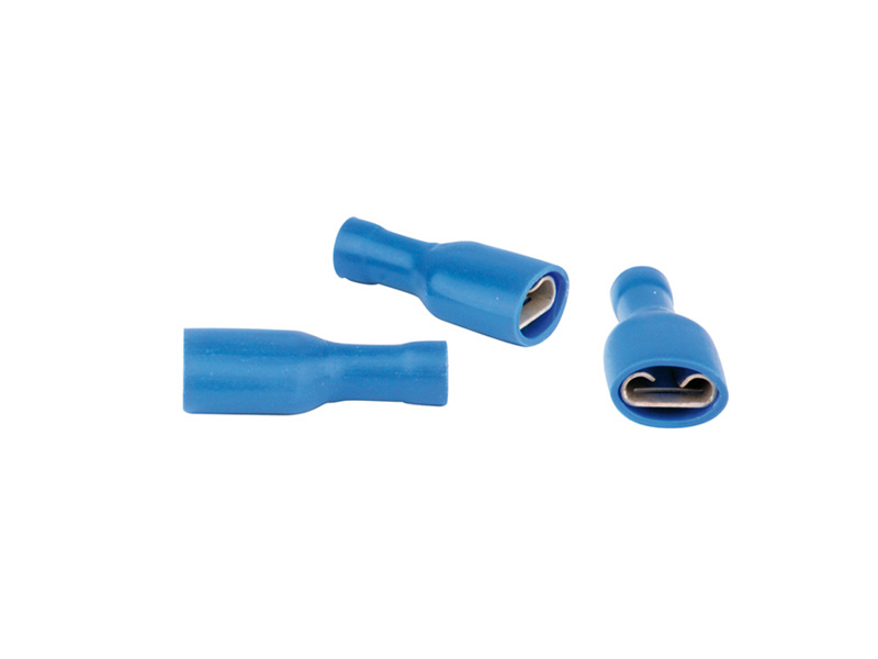 Clip femelle isolé à sertir <br><span>Largeur 6.3mm - FASTON bleu</span>