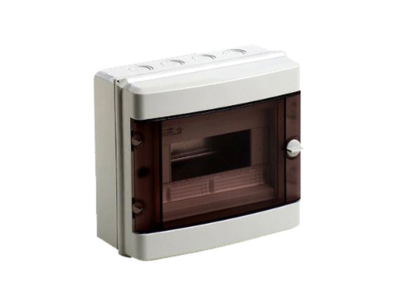 Coffret modulaire en saillie - IP65 <br><span>8 modules - Porte transparente</span>