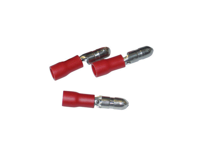 Fiche ronde mâle 4mm - Rouge
