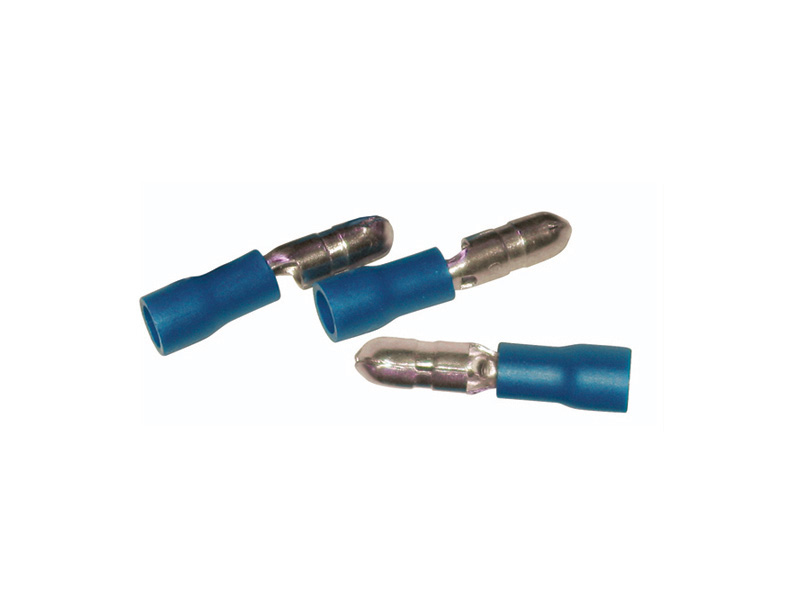 Fiche ronde mâle 4mm - Bleu